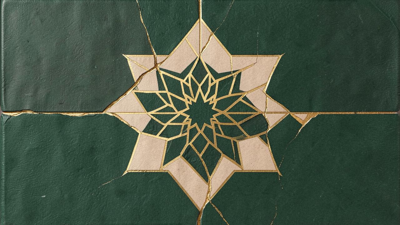 A cracked star tile repaired with gold: conflict that gets mended